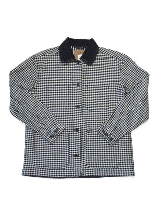 Gap x DOEN Jackets & Blazers - NWT Gap × DÔEN Gingham Denim Jacket in Blue Gingham Relaxed Fit Chore S